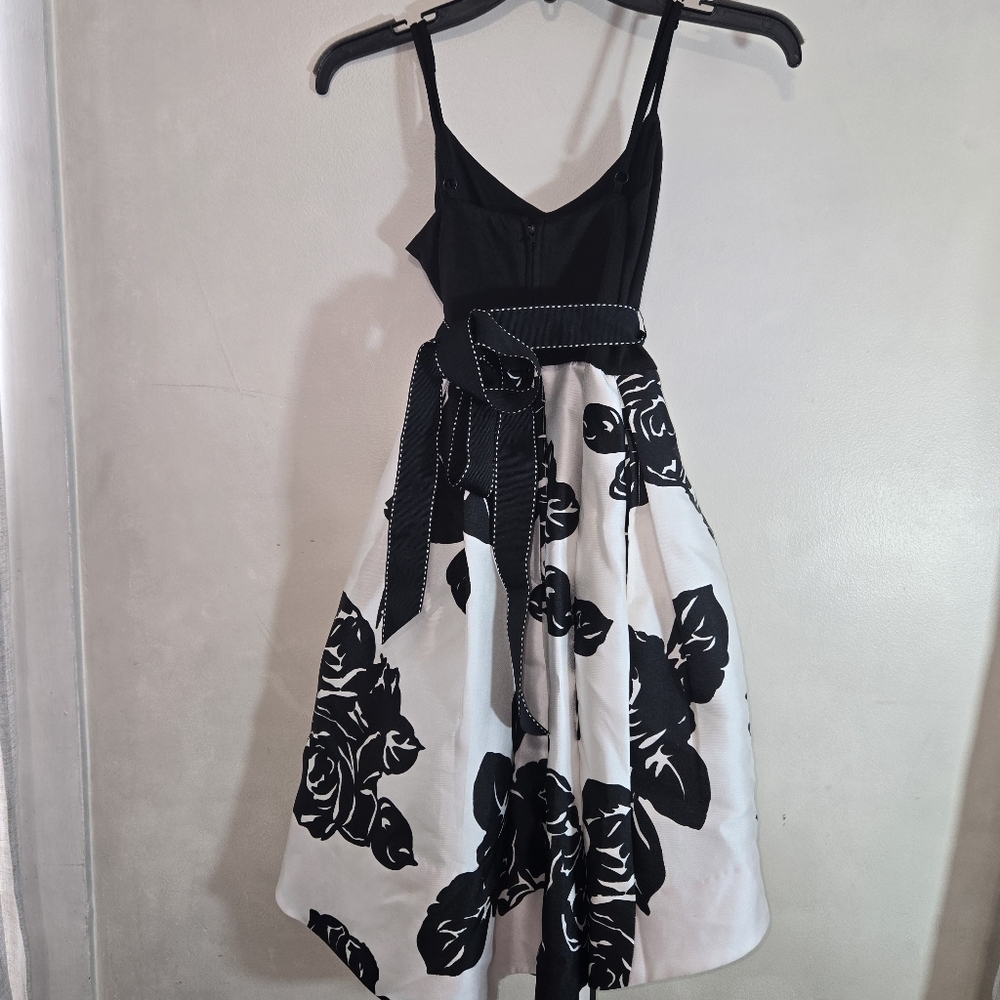 Teeze Me Black and White Floral High-Low Dress - Picture 4 of 5